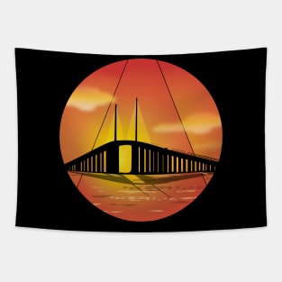 Skyway Bridge vector art Tapestry