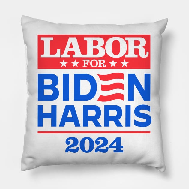 Labor For Biden 2024 Pillow by MotiviTees