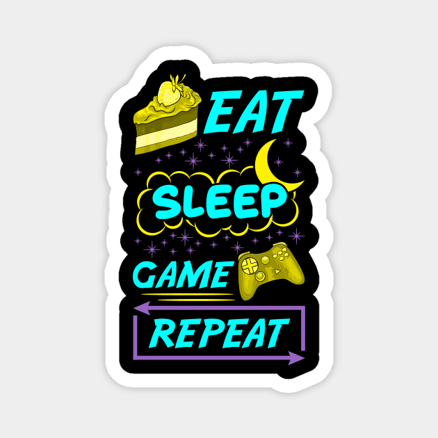 Gamer Eat Sleep Game Repeat Anime Kawaii Gaming Magnet by theperfectpresents