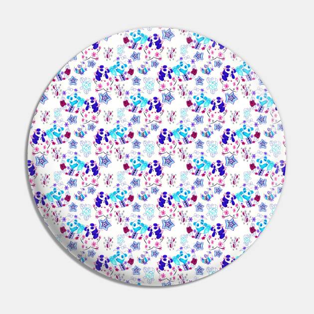 Girly Stars and Moon Panda Pattern Pin by saradaboru