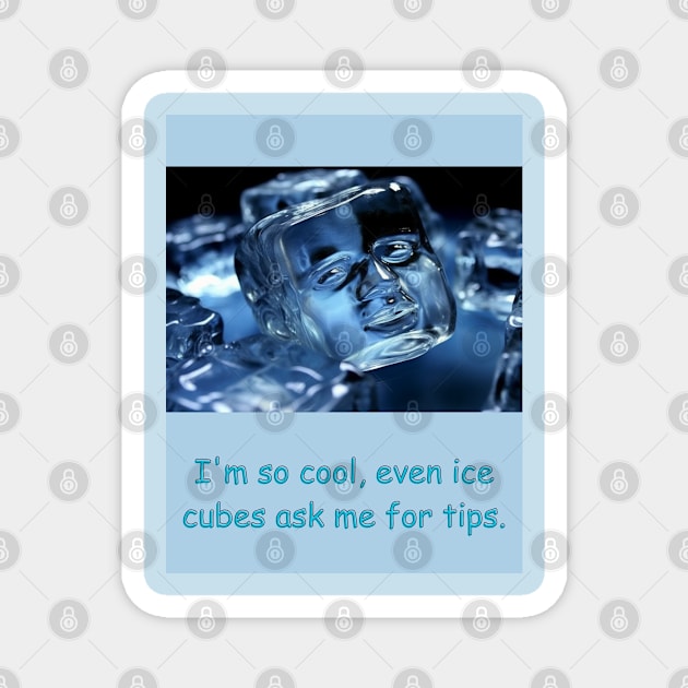 I'm so cool, even ice cubes ask me for tips. Magnet by baseCompass