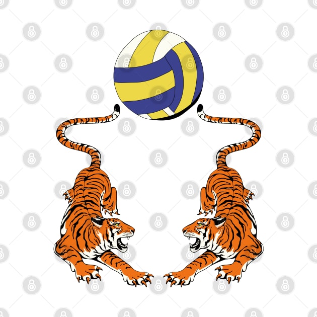 Tiger Volleyball Sports Team Jersey - White Version by Millusti