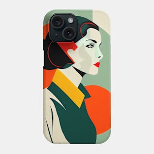 Bauhaus Portret of Young Woman, Art and Design Phone Case