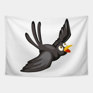 happy blackbird flying Tapestry