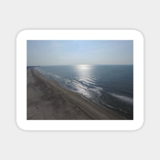 Ocean City NJ beach from a drone in the morning. Magnet