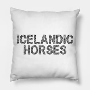 Icelandic Horse Knit Look Icelandic Jumper Black Pillow