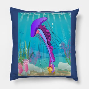 Colorful Luminous Jellyfish Sea Animals Pillow