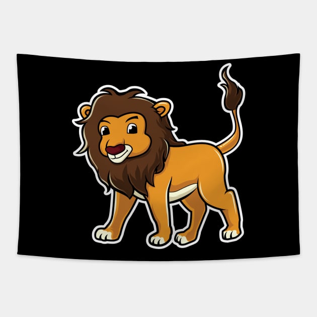 Lion Cartoon Tapestry by MyBeautifulFiles