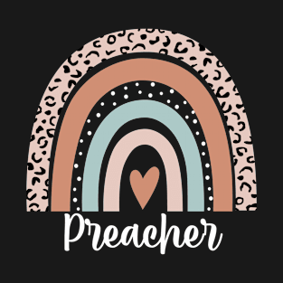 Preacher Rainbow Leopard Funny Preacher Appreciation T-Shirt