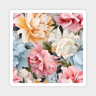 Colorful Peonies Flowers Magnet