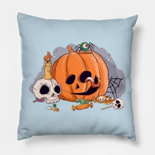 Flat halloween pumpkin Pillow