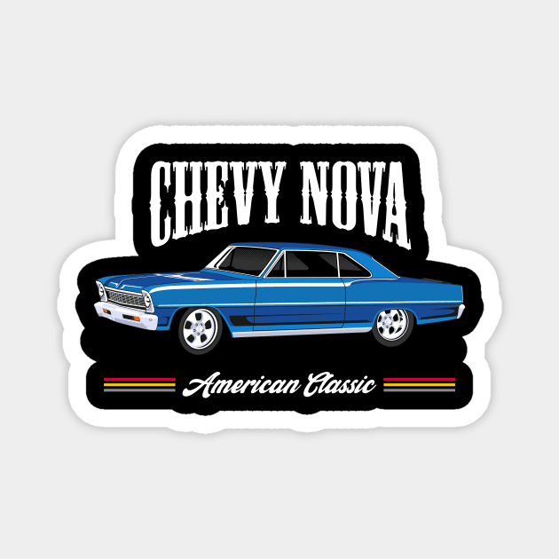 Chevy Nova Classic Cars American Magnet by masjestudio