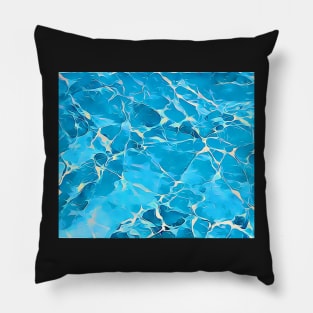 Aquamarine Blue Aesthetic Marble Pattern Pillow