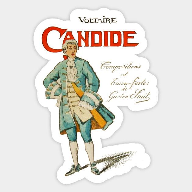 Candide Or Optimism Voltaire Book Cover Candide Sticker Teepublic