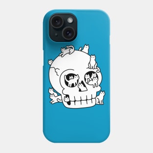 Skull is Full of Cats Doodle Phone Case