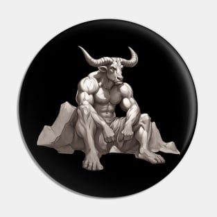 a seated minotaur relaxing Pin