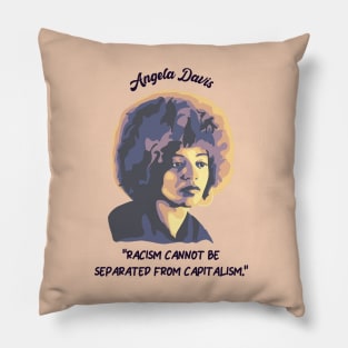 Angela Davis Portrait and Quote Pillow