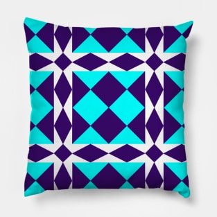 Purple and Turquoise Minnesota Patchwork Pattern Pillow