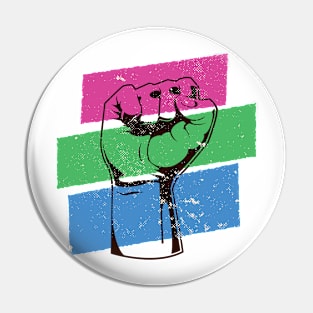 Fight for LGBTQ Rights // Protest Fist Polysexual Pride Flag Pin