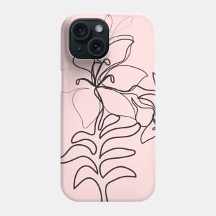 lily drawn by one black line Phone Case