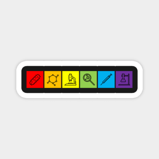 Rainbow Pride Science Icons Strip Magnet
