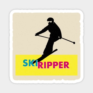 Ski Ripper Downhill Skier Magnet