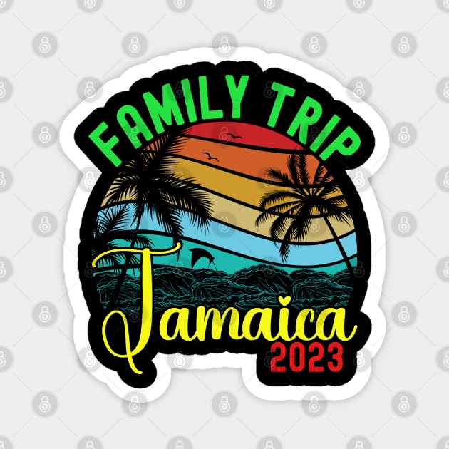 Family Trip Jamaica 2023 Squad Summer Vacation Jamaica Magnet by The Design Hup