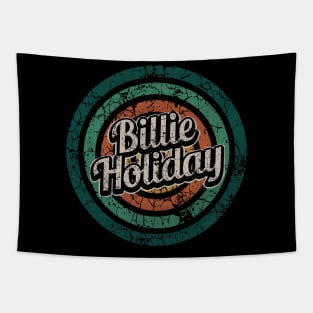 Billie Holiday // Retro Circle Crack Vintage Tapestry