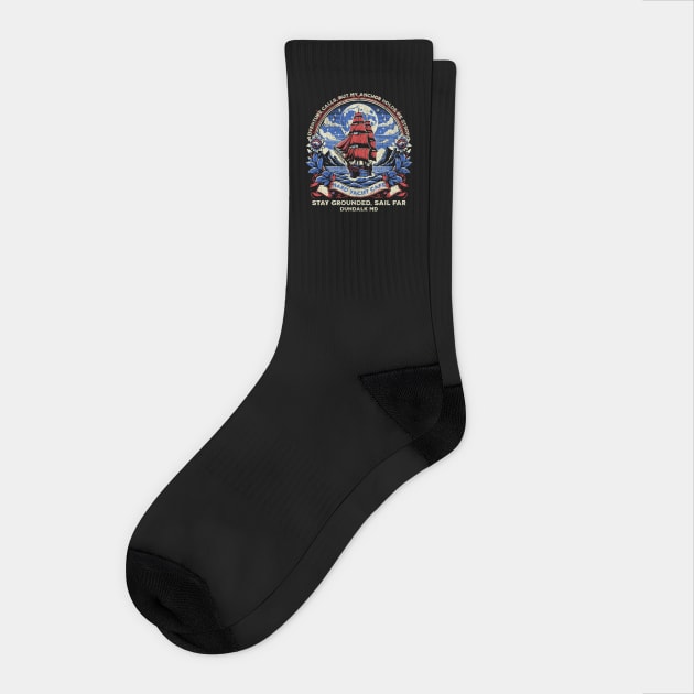 Hard Yacht Cafe Dundalk Maryland Marina Pirate Ship Bar Socks by Joaddo