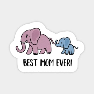 Elephant Mama with Cub, Best Mom Ever Magnet
