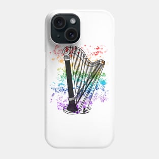 Harp Rainbow Colours Harpist String Musician Phone Case