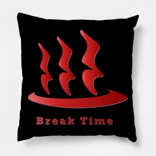 Quarter Rest & Hot Spring Logo : Black BG Pillow