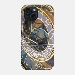 Close up photo of famous astronomical clock in Prague Phone Case