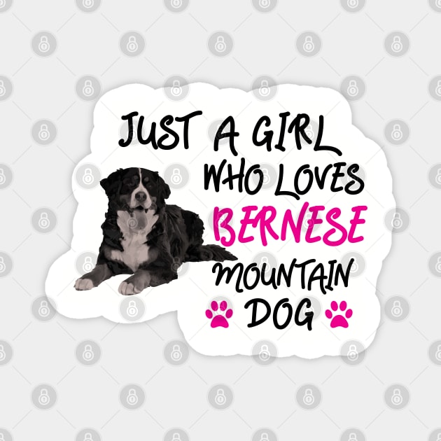 Just a girl who loves Bernese Mountain Dog gift Magnet by angel