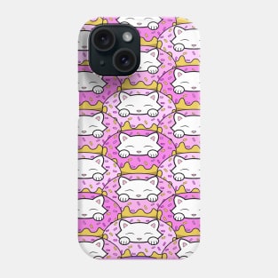 Cat eating donuts pattern Phone Case