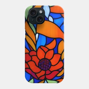 Vibrant Rose Flower Abstract Art - Stained Glass Phone Case