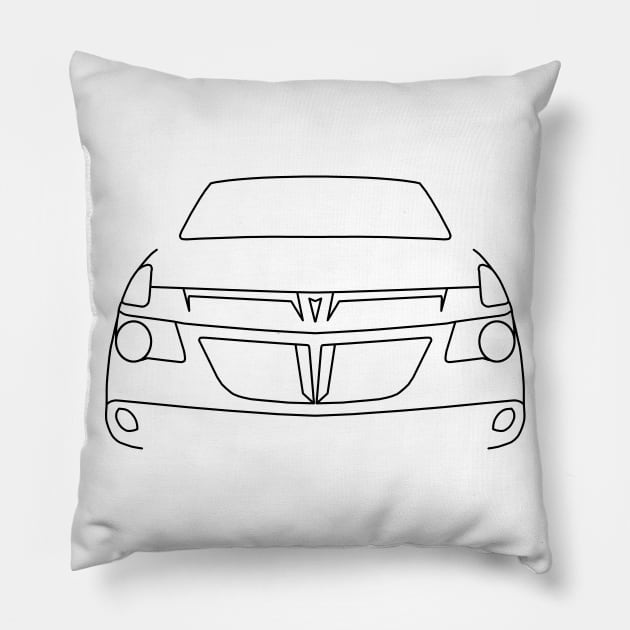 Pontiac Aztek outline graphic (black) Pillow by soitwouldseem