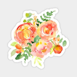 Sunset Fall Florals in Watercolor Magnet