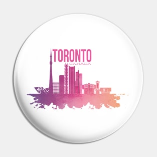 Toronto Watercolor Skyline Pin