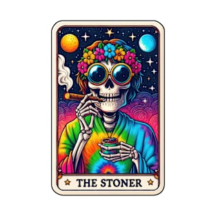 Colorful Cosmic Stoner Skeleton with Tie Dye 70's T-Shirt