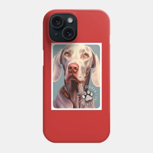 Weimaraner with stamp of finest German Engineering Phone Case