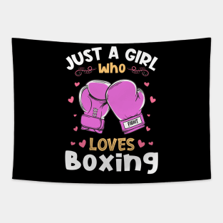 Just a Girl who Loves Boxing Boxer Tapestry