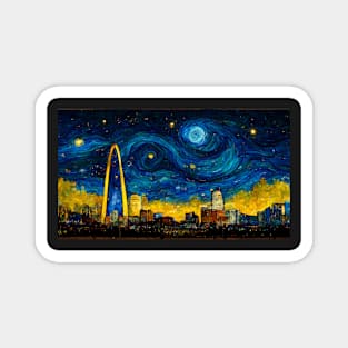 St. Louis skyline like starry night Magnet