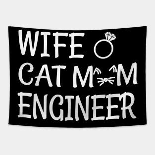 wife cat mom engineer Tapestry