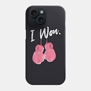 Breast Cancer Awareness Month I Won -Boxing Gloves Phone Case