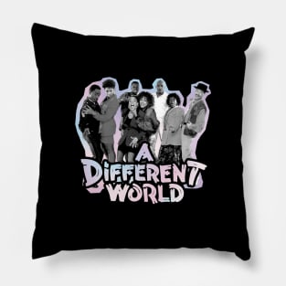 A Different World - vintage black and white Pillow