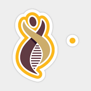 Human DNA and genetic sticker logo design. Emblem, Concept Design, Creative Symbol, Icon. Magnet