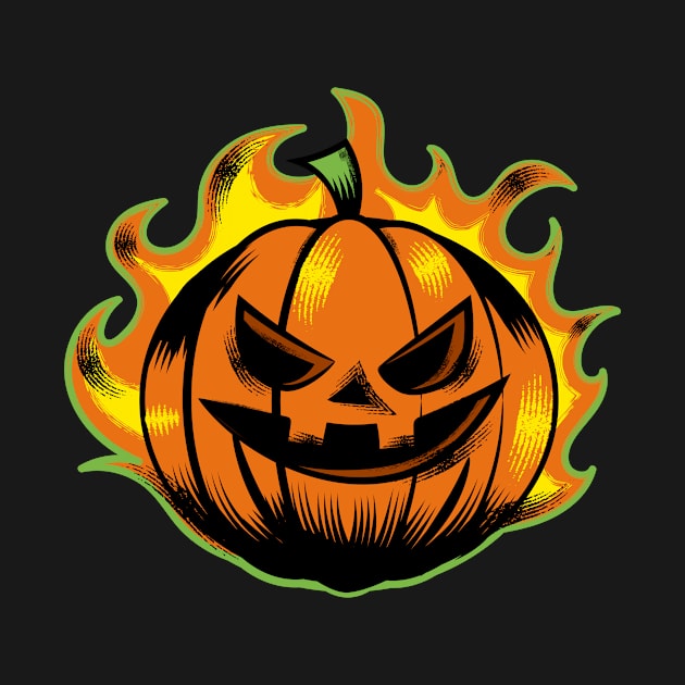 Halloween Fire Pumpkin Monster by SpookyHalloween