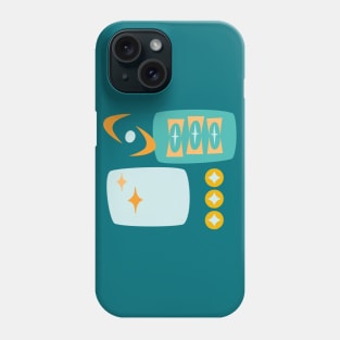 Atomic Age MCM Pattern in Teal, Aqua, Orange Phone Case