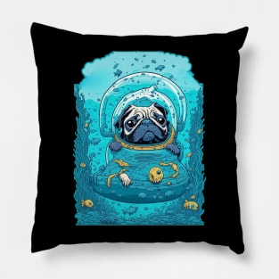 Pug in submarine Pillow